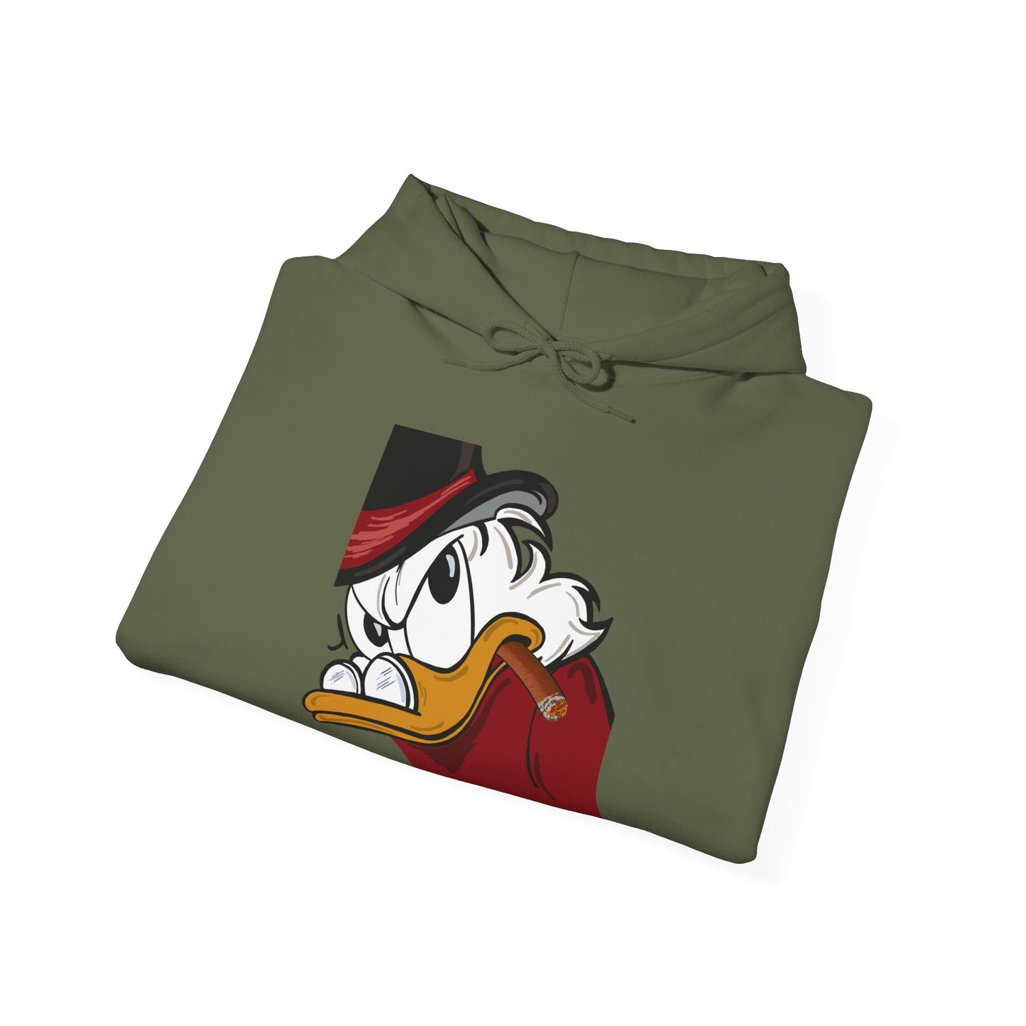 Scrooge Mc Duck, Unisex Heavy Blend™ Hooded Sweatshirt, Money are Feelings Slogan